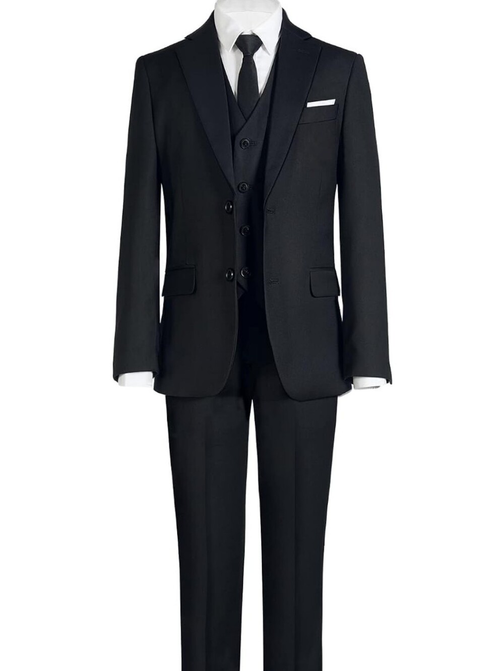 Boys Size 6 Three Piece Black Suit